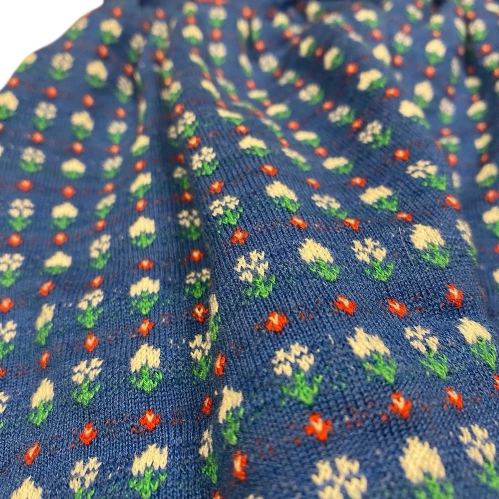 Health Tex Dress Girls Size 2T Red White‎ Blue Vintage Red Heart Folk Print